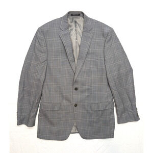 CALVIN KLEIN Men’s SPORT COAT 100% WOOL Gray BLAZER 38R 2 Button Ventless